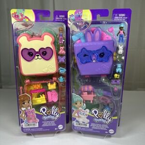 Polly Pocket Cutie Bear Picnic & Bunny Carnival Compact New